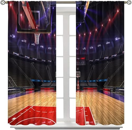 Vista 48 de Boys Sports Curtains Basketball Football Baseball Flame Pattern Printed Curtains Kids and Teenagers' Bedroom Living Room Blackout Curtains W42 * L54