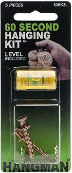 Hangman Products 60SK2L Mini with Level 60 Second Picture Hanging Kit