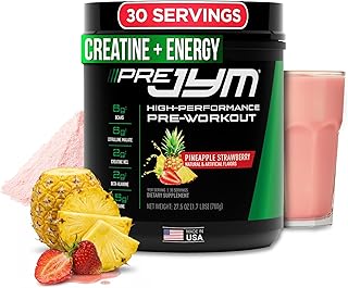 JYM Supplement Science Pre JYM Pineapple Strawberry Pre Workout Powder for Men & Women, BCAAs, Nootropics, Creatine HCI, Citrulline, Beta-Alanine, Betaine, Taurine, Huperzine, 30 Servings