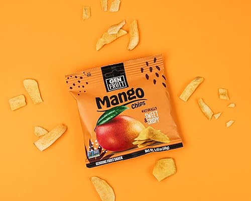 Miniatura 5 de GenFruit Chips de mango  Bocadillo de frutas secas cocidas al vacío, naturalmente dulce y crujiente, vegano, sin gluten, sin azúcar añadido, sin