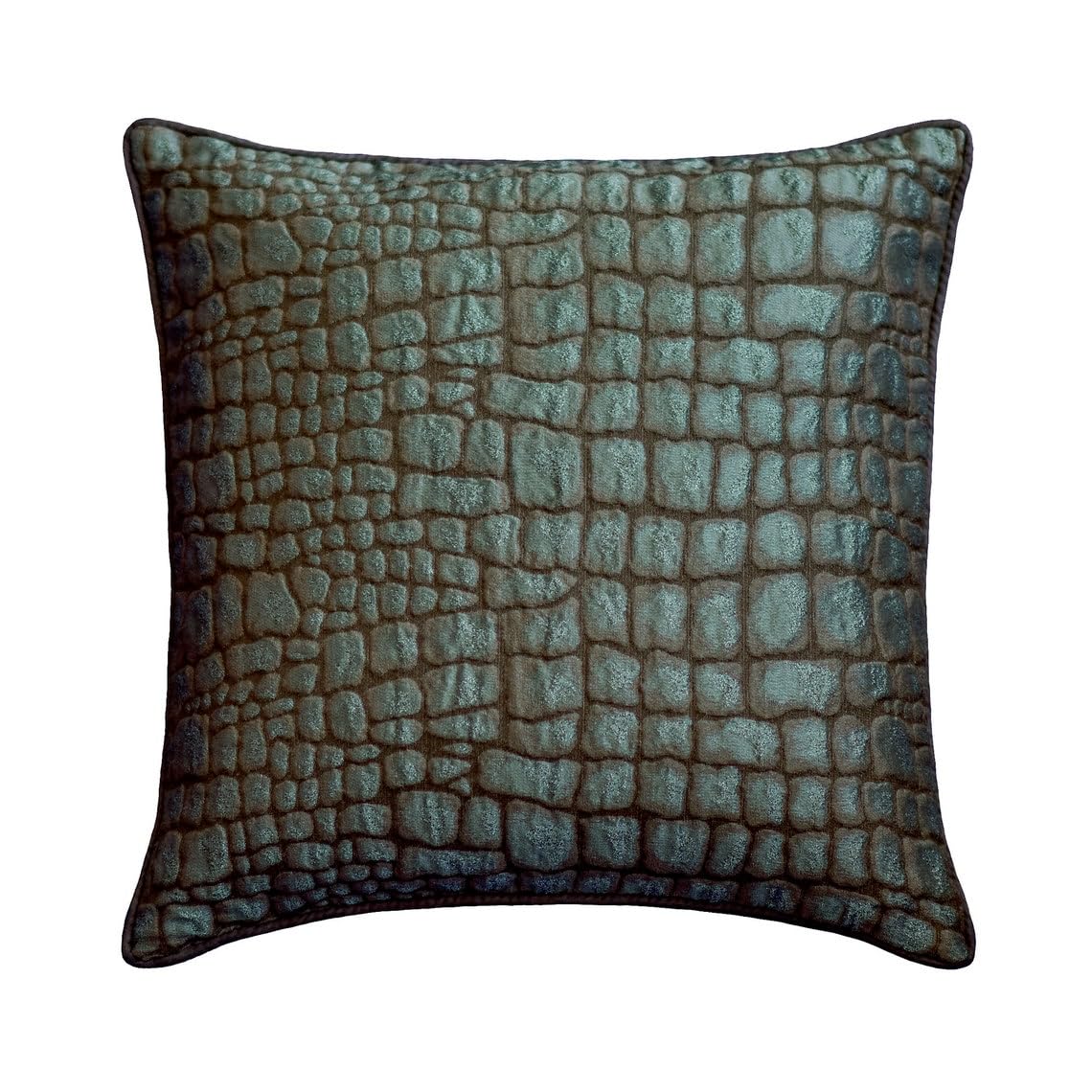 The HomeCentric Blue 60x60 cm (24"x24") Cushion Covers, Jacquard Animal textured Cushion Covers, Animal Pattern Modern Style - Animal Shimmer โ image 1