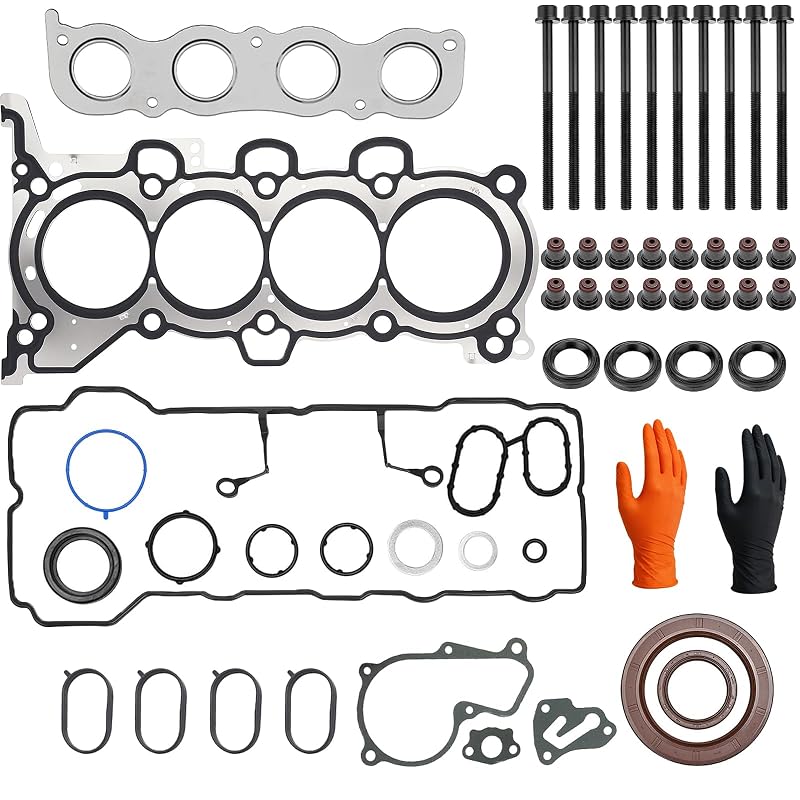 Kit de juntas do cabeçote com parafusos KERAIDMOTO HS26561PT para Hyundai Elantra, GT, Coupe e Tucson 1.8L/2.0L e Kia Forte, Forte5, Forte Koup e Soul – 1 kit