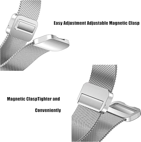 Miniatura 9 de Doble magnético Compatible para correa de reloj Apple Ultra 2, SE, correa de acero inoxidable de malla metálica para iWatch de 1.496, 1.575, 1.614,