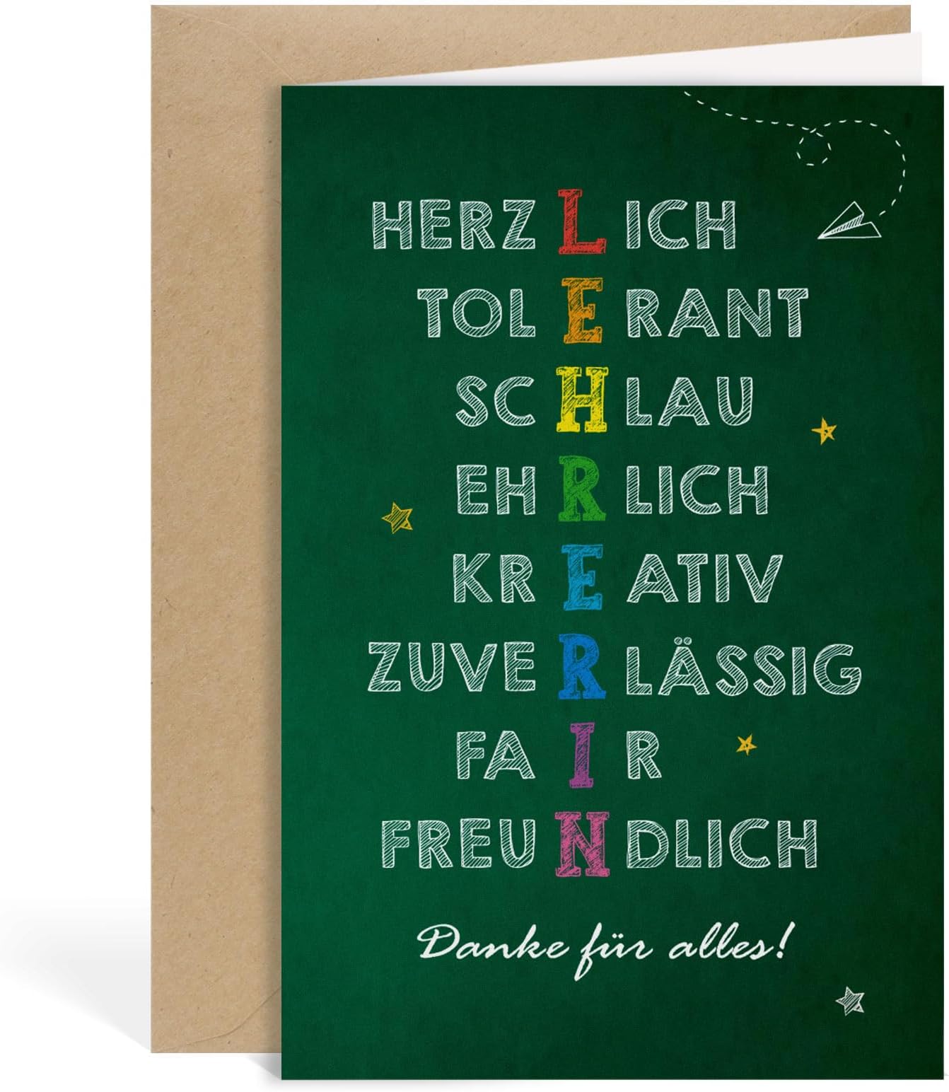 MEJOSER Karte Lehrer Geschenk Mit Umschlag Lehrerin Klappkarte 18x12cm mejoser-karte-lehrer-geschenk-mit-umschlag-lehrerin-klappkarte-18x12cm