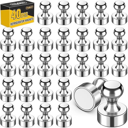 Miniatura 45 de VNDUEEY 12 imanes negros para nevera, imanes de pizarra blanca, imán pequeño y fuerte para pizarra, oficina, aula, cocina