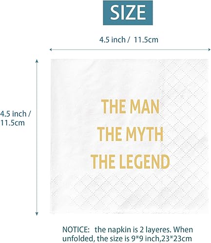 Miniatura 2 de Servilletas The Man The Myth The Legend, regalo de fiesta de cumpleaños para el día del padre/regalo de fiesta de cumpleaños de papá, servilletas de