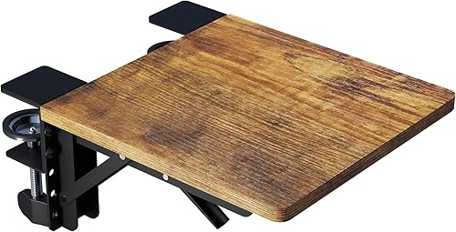 BONTEC Bandeja extensora de escritorio ergonómica, estante de reposamuñecas de brazo de montaje en mesa de 9.5 x 9.1 pulgadas, soporte de brazo de