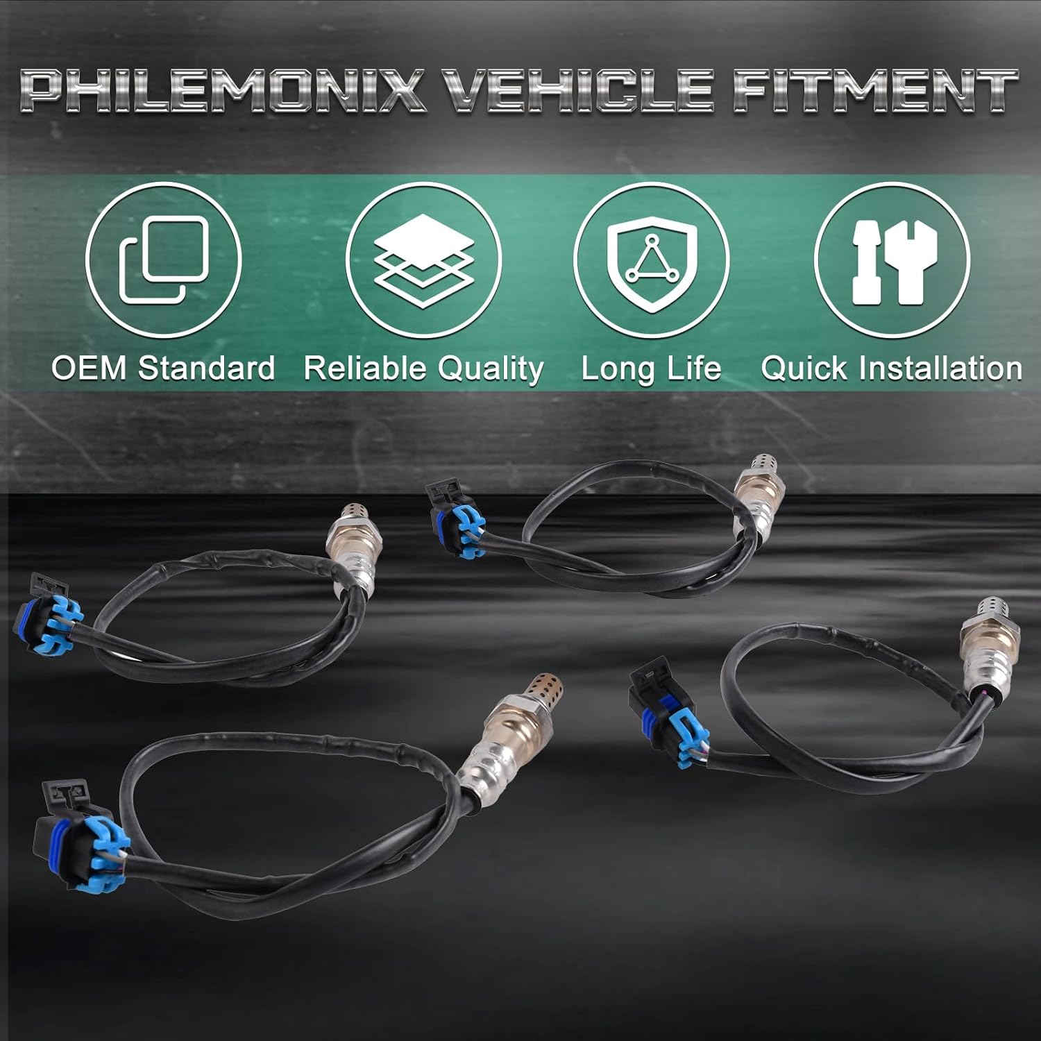 234-4566 4Pcs Oxygen O2 Sensor Upstream and Downstream Fit for Enclave 2012-2017, Traverse 2012-2017, Impala 2014-2018, Acadia 2012-2016, Colorado 2015-2016, Canyon 2015-2016, 3.6L Replace 34-4565