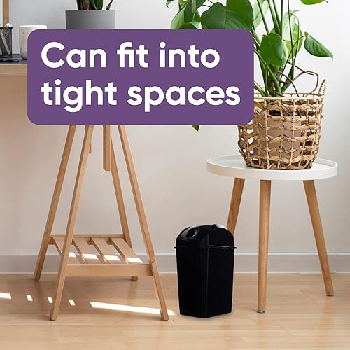 Miniatura 4 de Superio Mini basurero de escritorio con tapa superior giratoria, portátil, de plástico, para encimera, escritorio, tocador de maquillaje, baño,