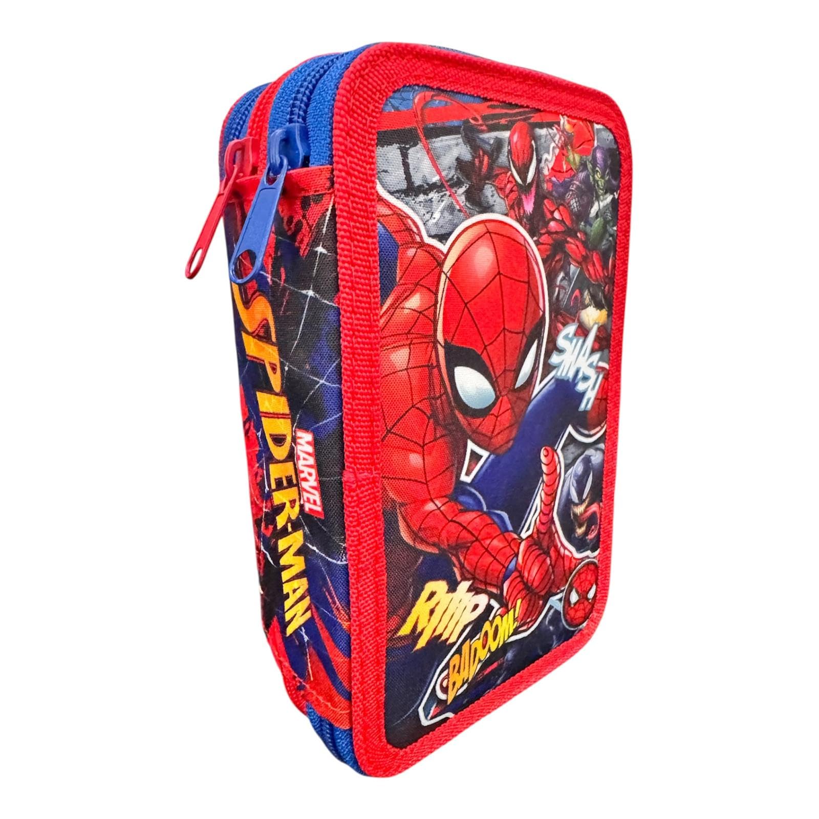 Astuccio Spider-Man 3 Scomparti - Portapenne Con Elastici, 12.5x19.7cm, Blu Rosso - Foto 9