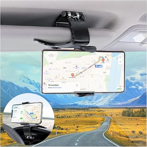 Soporte para teléfono de automóvil, espejo retrovisor para salpicadero, rotación de 360 grados, ultra estable y antideslizante, compatible con