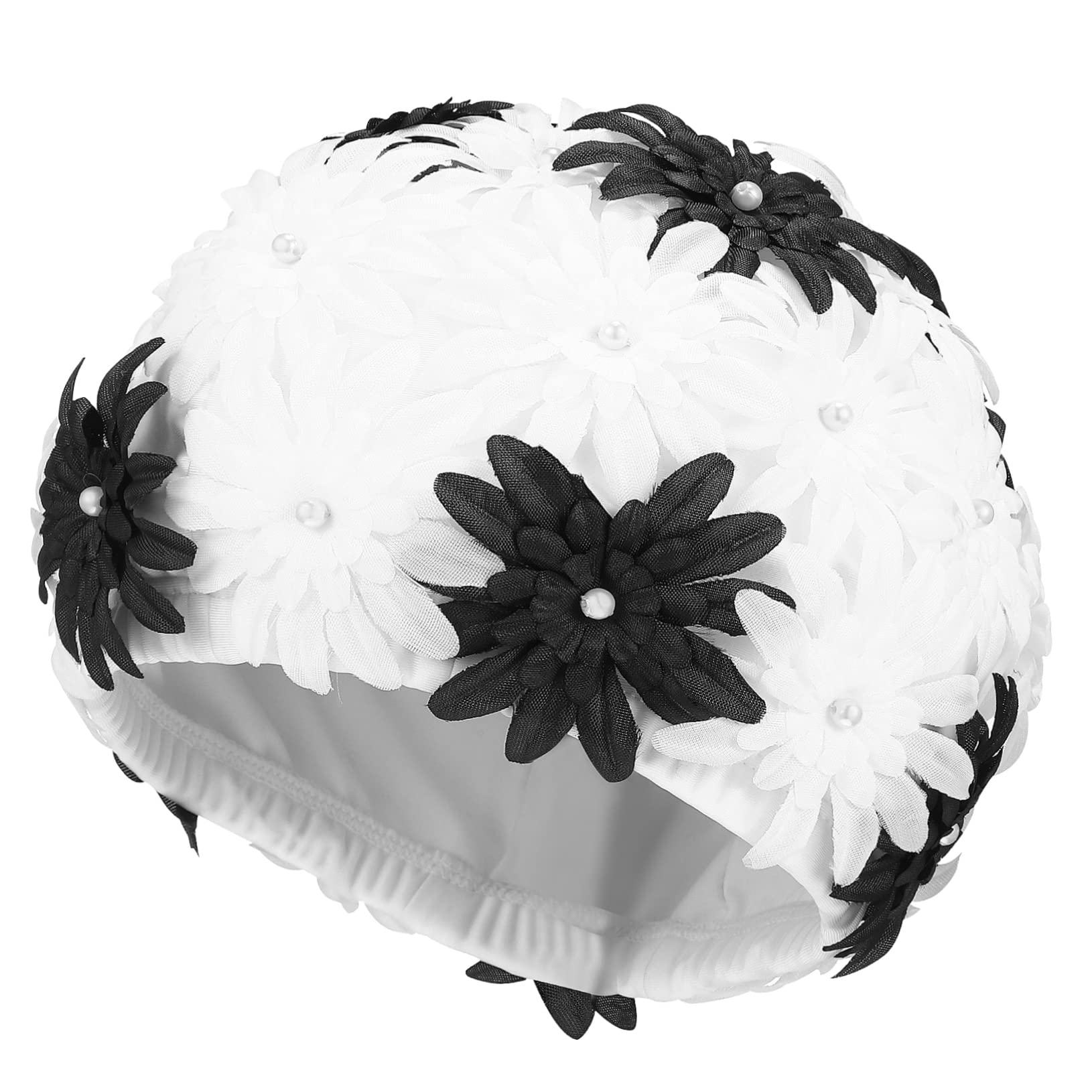 ibasenice Gorro de baño con Flor de Gorros de baño para Mujer Nadando Gorro de baño de Pelo Gorro natación balones Futbol Tapa de natación de Flores para Adultos Gorra de natación