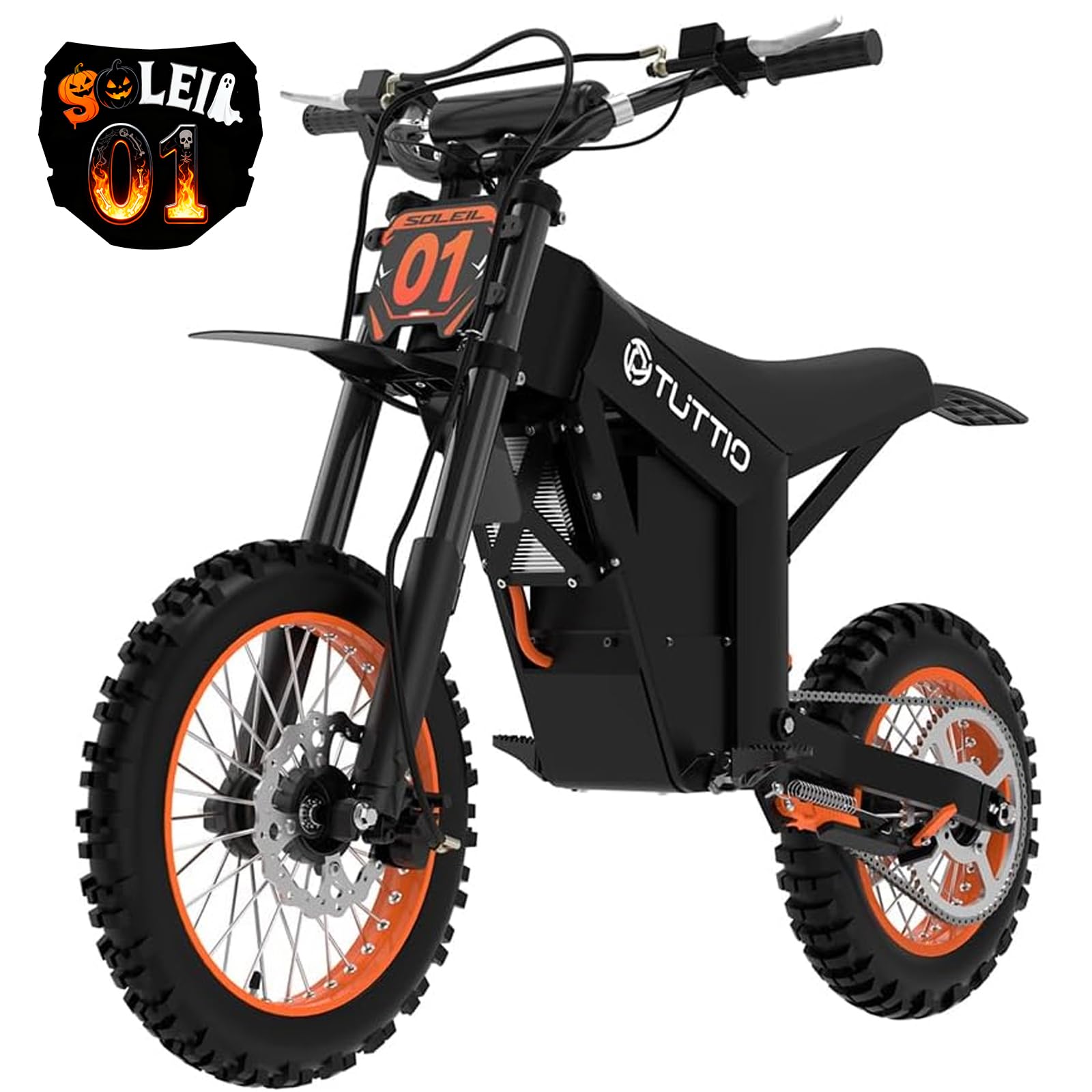 Tuttio Soleil01 Electric Dirt Bike for Teens Adults with Black Suspension Fork, UL Certificate