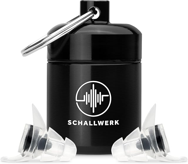 Schallwerk ® Strong+ silicone ear plugs with extra strong protection muffle noise & preserve sound quality ideal for music, festivals, working, learning