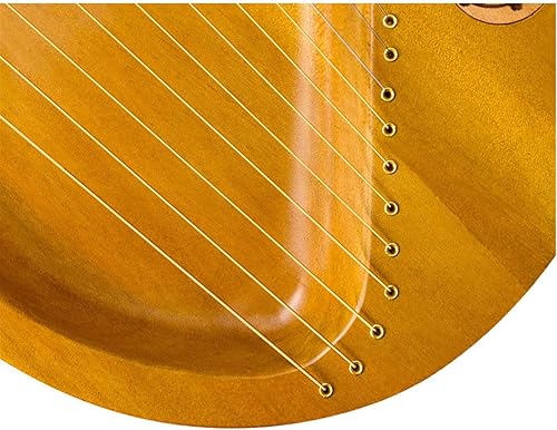 Vista 4 de Portable Harp Lyre Harp Lira 16 String Vintage Cultural Music Instrument Veneer Wood Mahogany Lyre Harp