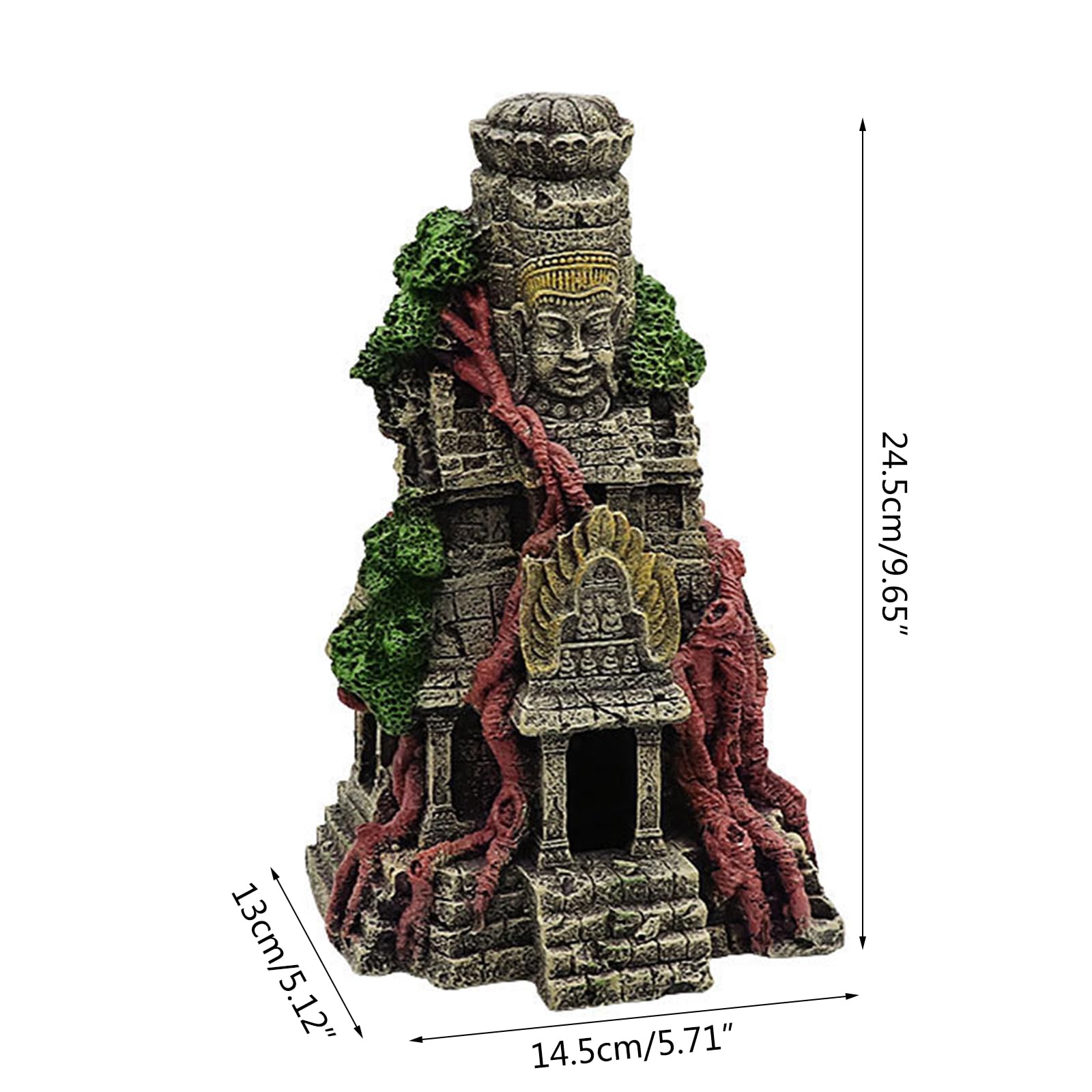 Decorazione in resina per acquario, tempio, nascondiglio, grotta Betta, accessori per acquario, gamberi eremiti, decorazioni per acquari, tronco di legno