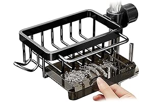 Kitchen Faucet Organizer with Drain Tray & Towel Rack, Lefthanded