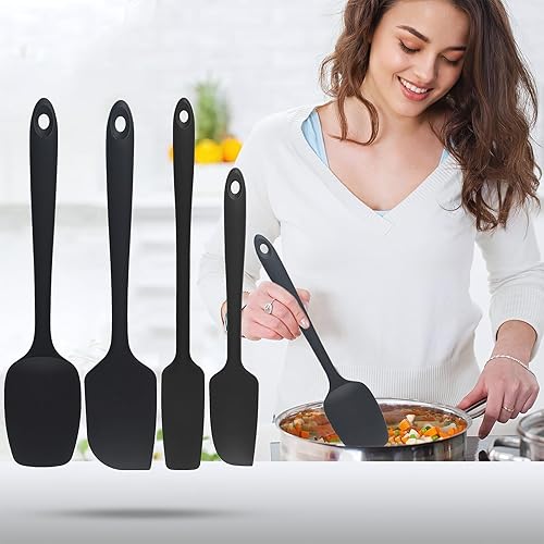 Juego de utensilios de cocina de silicona de 4 piezas, resistentes al calor, juego de espátulas antiadherentes para cocinar y hornear, herramientas