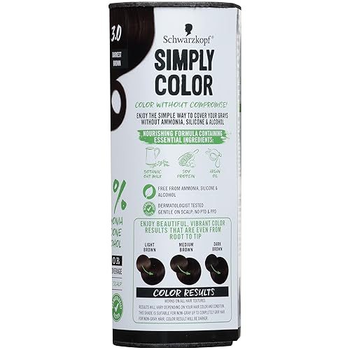Miniatura 12 de Schwarzkopf Simply Color - Coloración permanente para el cabello, marrón oscuro 3.0 (paquete de 2)