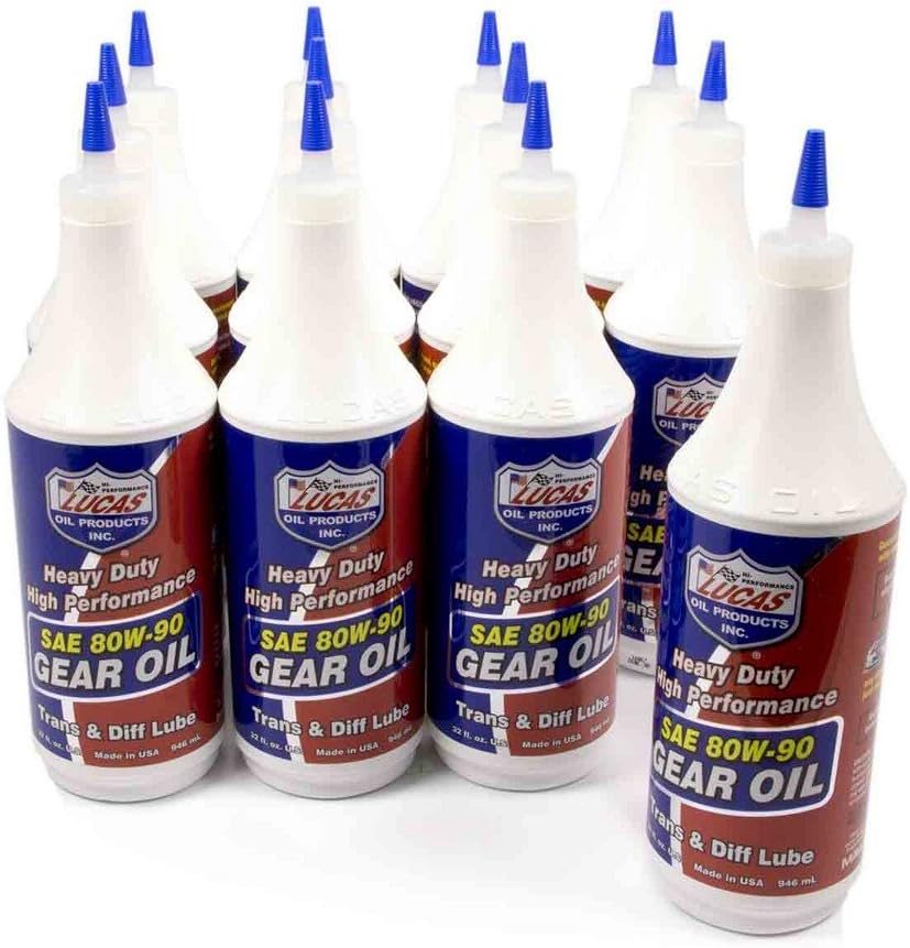 Lucas Oil 80W-90 Gear Oil Case of 12 - Heavy Duty High Performance Protection for Racecars & Trucks