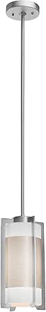 Access Lighting 20738-BS/OPL Iron - One Light Pendant, Brushed Steel Finish with Opal Glass