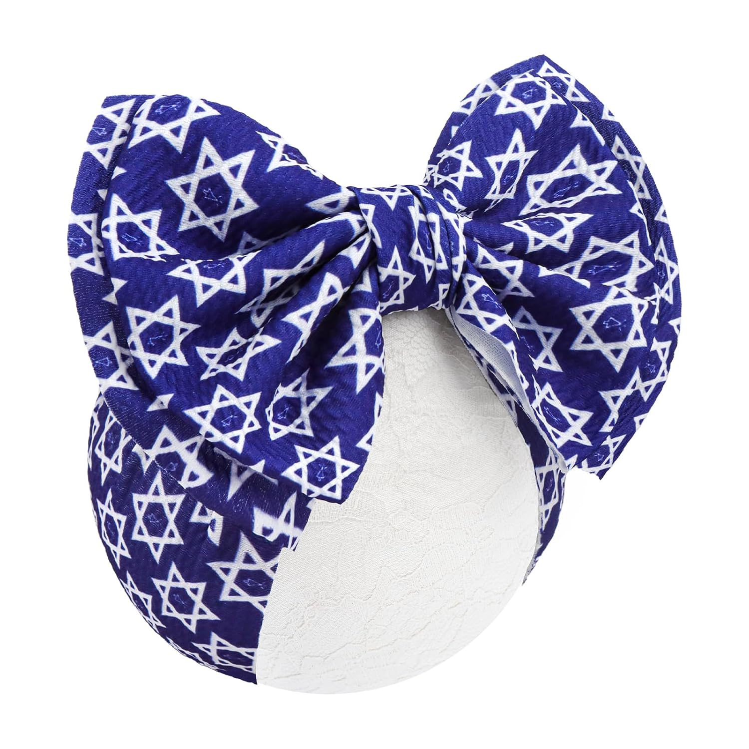 YanJie 7” Happy Hanukkah Baby Bows for Girls Star of David Headbands for Infant Toddlers Blue Hair Bow Accessories Jewish Outfits for Girl Baby Hair Accessory Gift