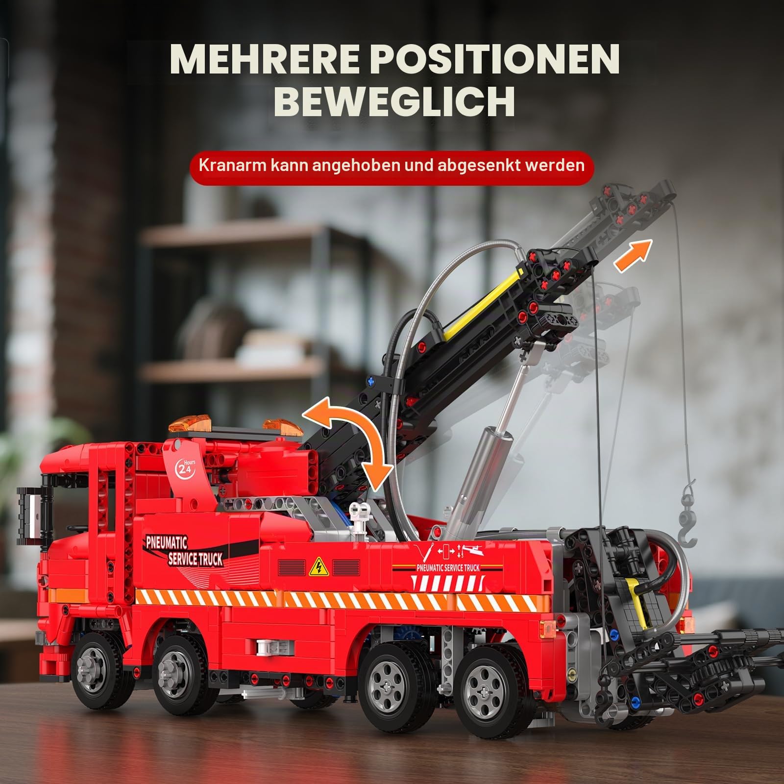 Mould King 19017 Technik Scania Druckluft-Rettungsfahrzeug LKW Bausatz, Ferngesteuertes Motor-Modell mit über 1653 Bausteinen, Konstruktionsspielzeug für Jugendliche und Sammler
