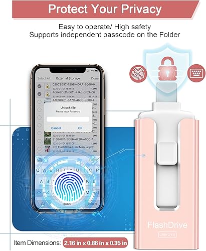 Miniatura 5 de Sunany Unidad flash de 512 GB, memoria USB USB de alta velocidad, almacenamiento externo, memoria USB para fotos, para teléfono, pad, Android, PC y