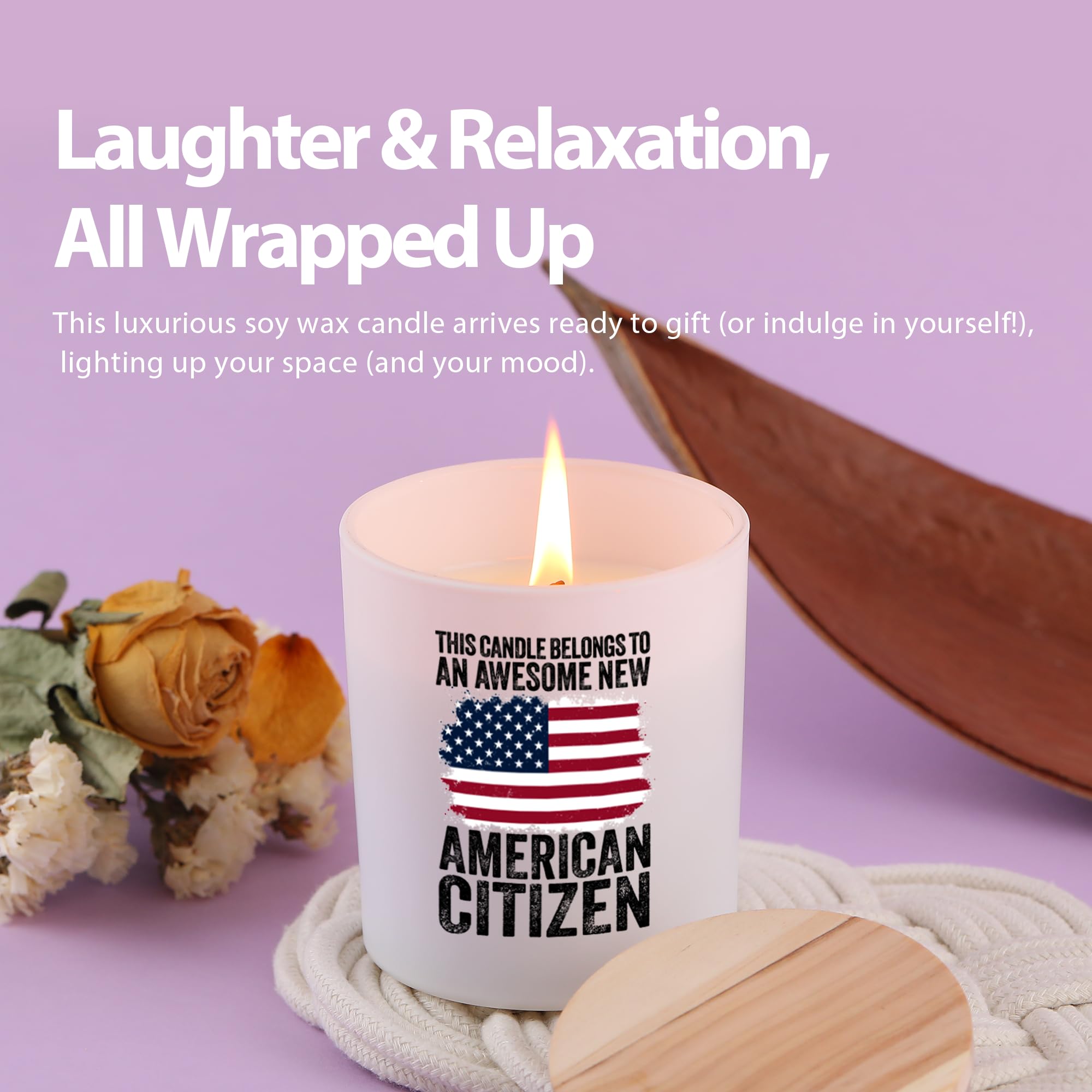 This Candle Belongs to an Awesome New American Citizen Citizenship Gifts for Family Friends American Flag Scented Candles Home Office Jar Candles Lavender Scent Soy Wax Candles 9.5 oz