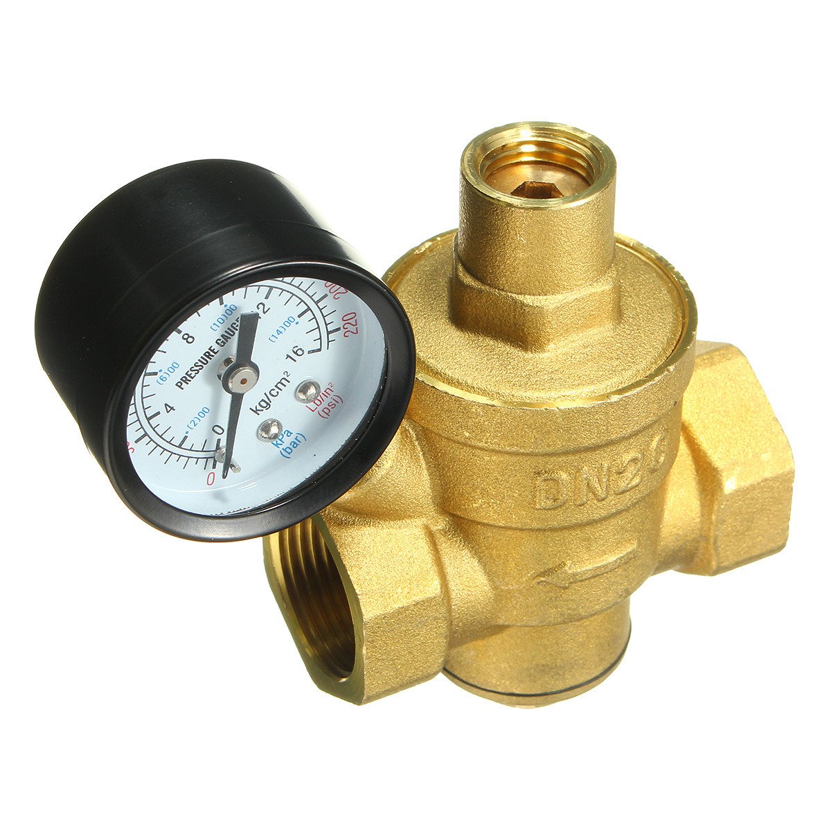 Werse Dn20 3/4 Zoll Bspp Messing Wasserdruckminderer Mit Manometer Flow Einstellbar