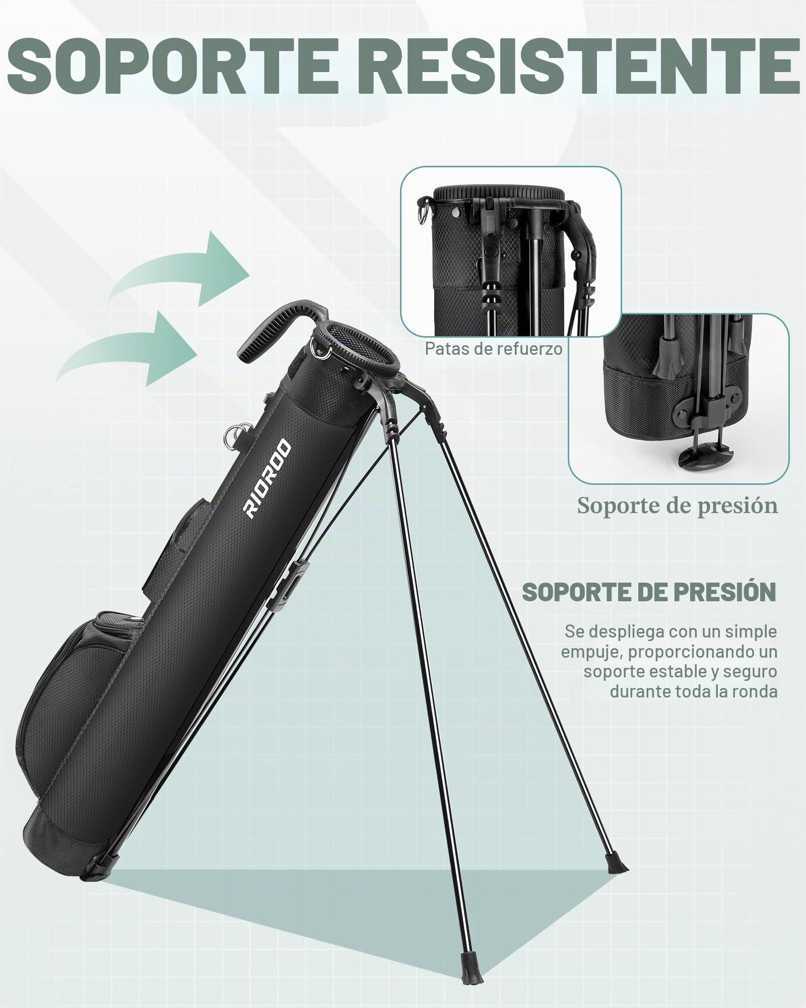 Bolsa de Golf, con Correa Divisor de 2 vías 3 Bolsillos, Bolsa Golf Ligera fácil de Llevar para el Rango de conducción, par 3 y Campos ejecutivos