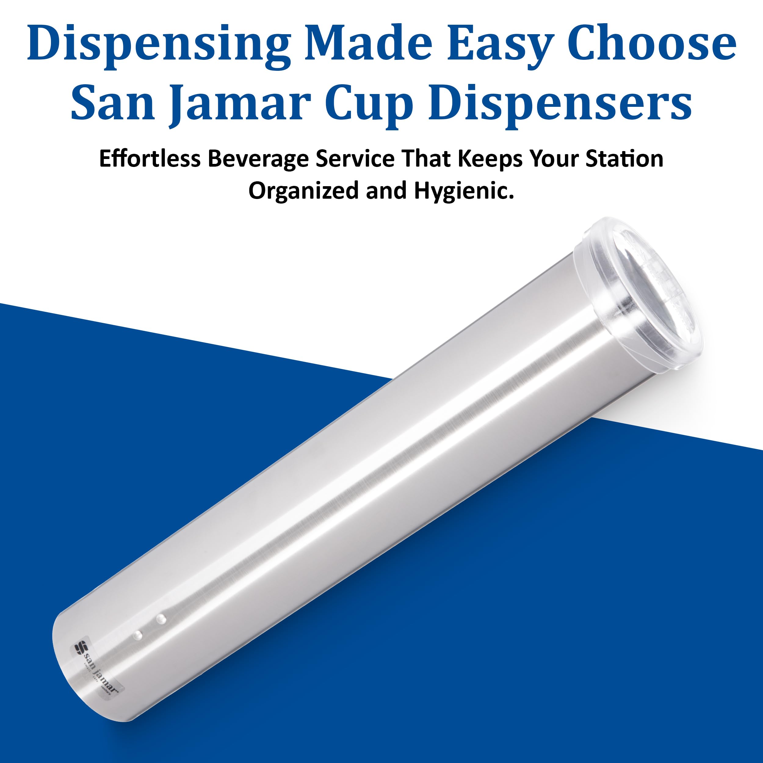 San Jamar c4150ss Acero Inoxidable Pequeño pull-type Dispensador de vasos de agua con tapa de plástico, 90 – Cono de 130 ml ml Tamaño De La Taza planas, 90 – 150 ml de tamaño (carcasa de 12) (12 unidades)