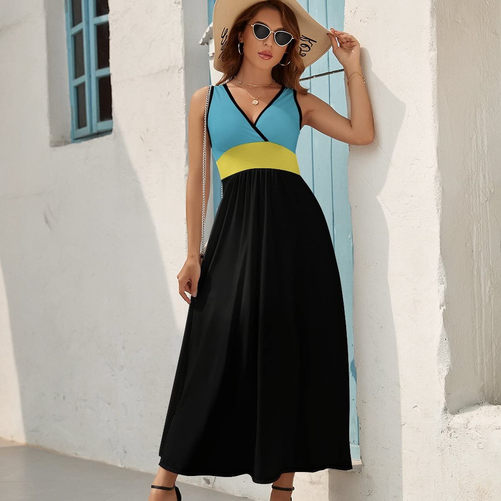 knee length dresses for ladies Bahamas Maxi Dress in Orange Print – OutDazl