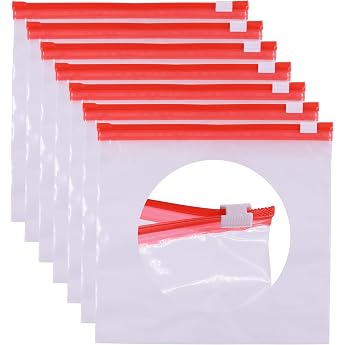 DIY-24H Pack of 50 Various Sizes Available Thickness 70 m Freezer Bags with Sliding Closure Zipper Slider Storage Bags for Meat Fruit and Vegetables and Much More 200 x 180 mm - 1 Litre
