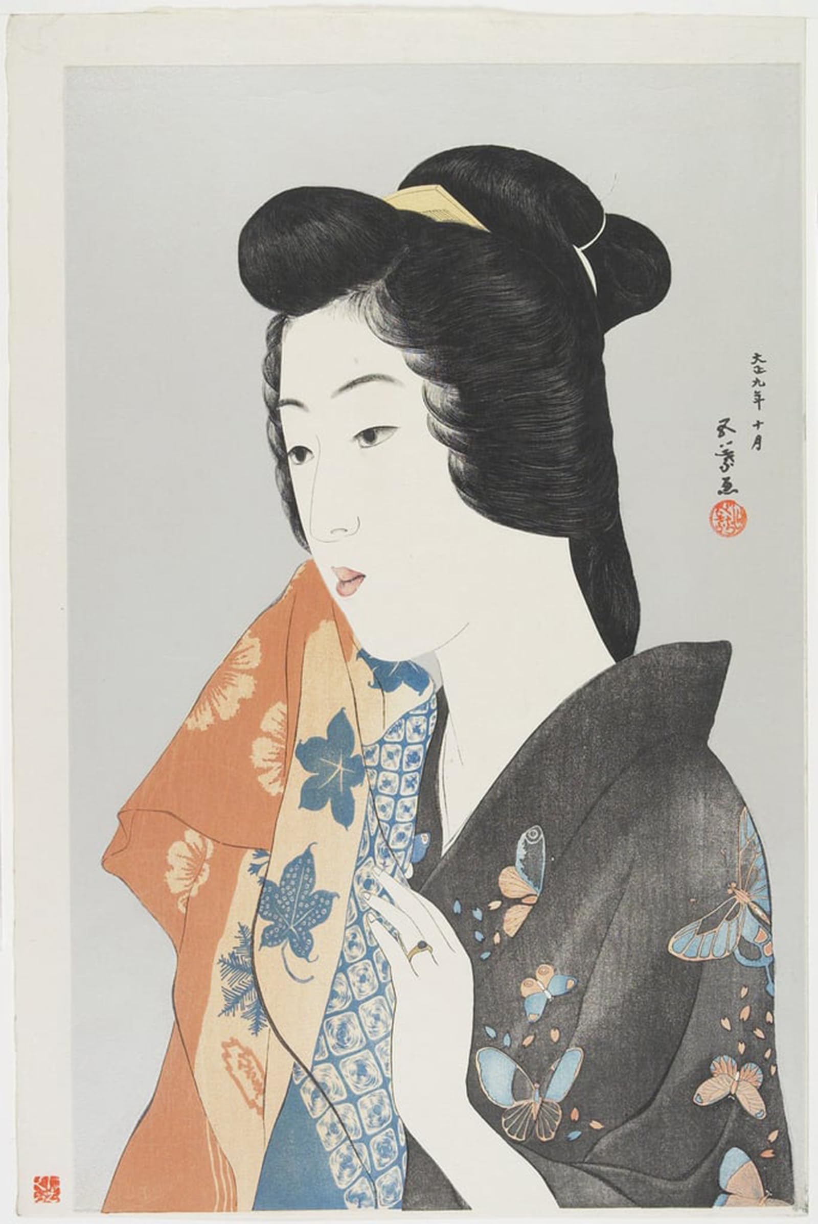 ARTXLXXBN Famous Art Print Poster Vintage Wall Art October by Goyo Hashiguchi Canvas Art Poster for Home Decor 60x90cm