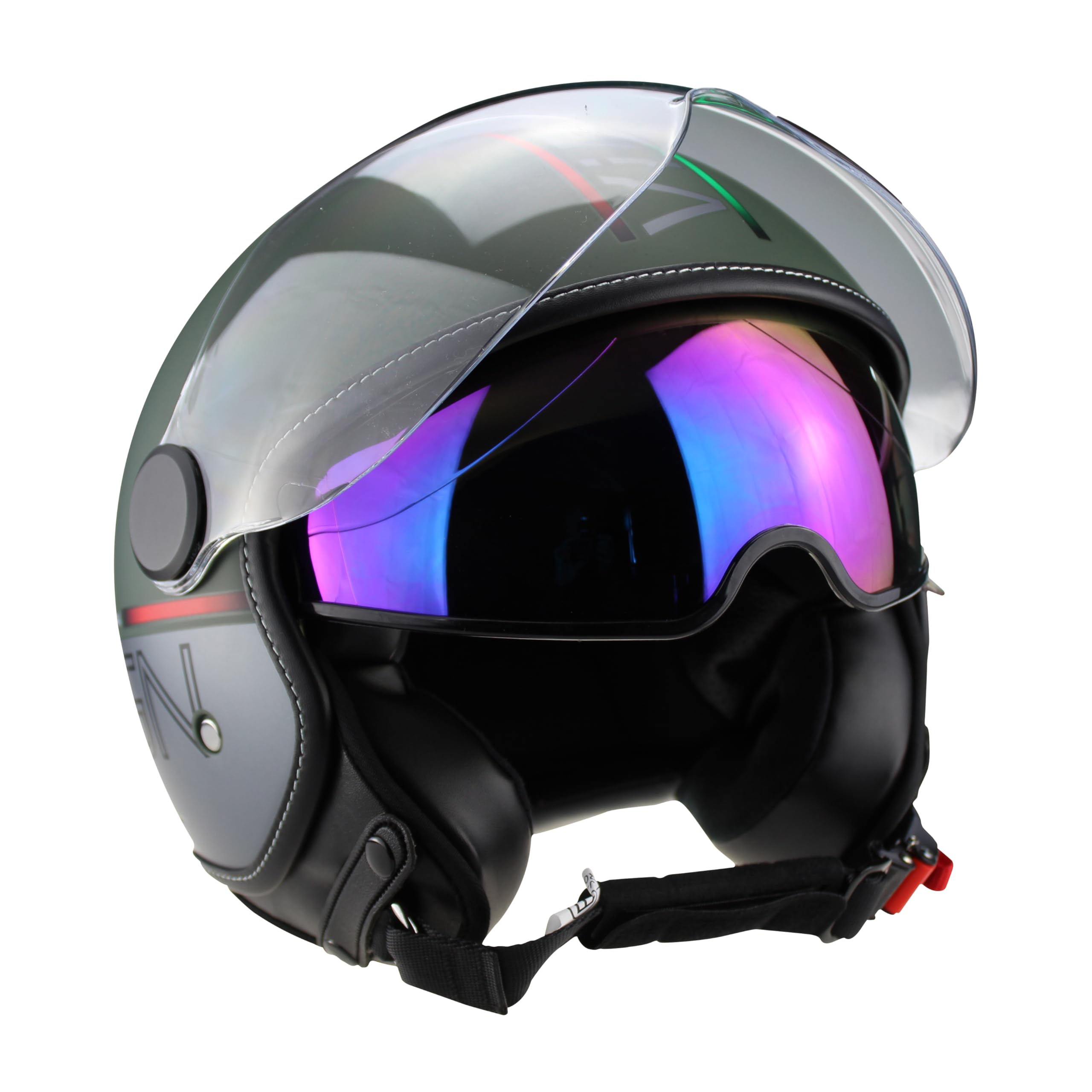 Casco Abierto para Moto ViPER RSV19 - Casco Jet para Scooter y Moto para Hombres y Mujeres con Visera Solar.