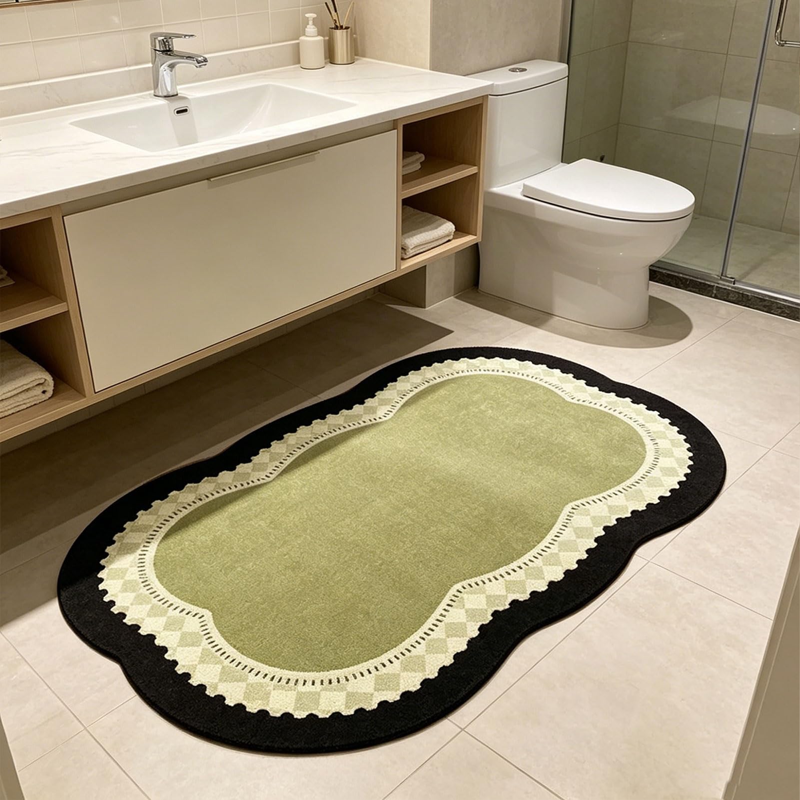 Tappetino Doccia ad Asciugatura Rapida, Morbido e Assorbente, Tappeto d'ingresso Lavabile Antiscivolo per Cucina, Bagno, Vasca e Doccia, Accessori per la Decorazione della casa (40x60 cm)