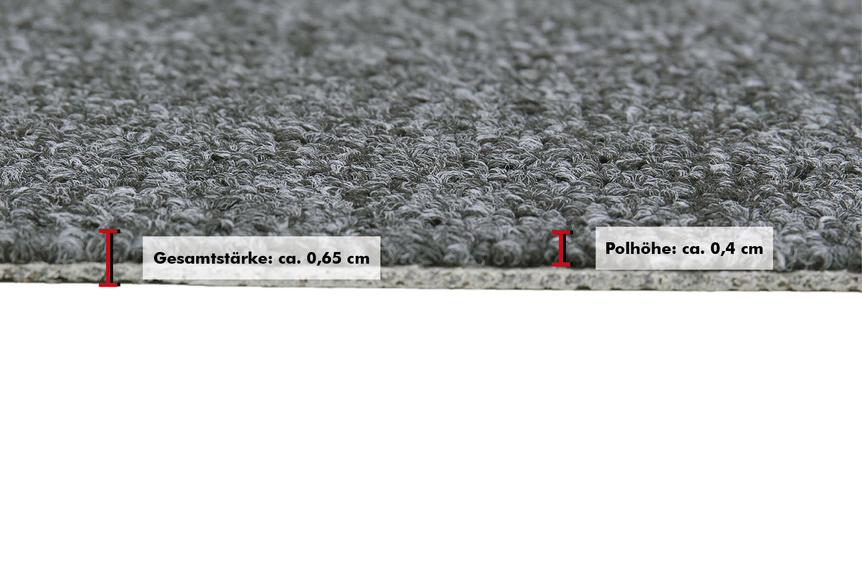 andiamo Teppichboden Henry - pflegeleicht und einfach zu verlegen - Auslegware Teppichboden - Meterware Bodenbelag in Schlingenstruktur mit Trittschalldämmung 200 x 600 cm Anthrazit