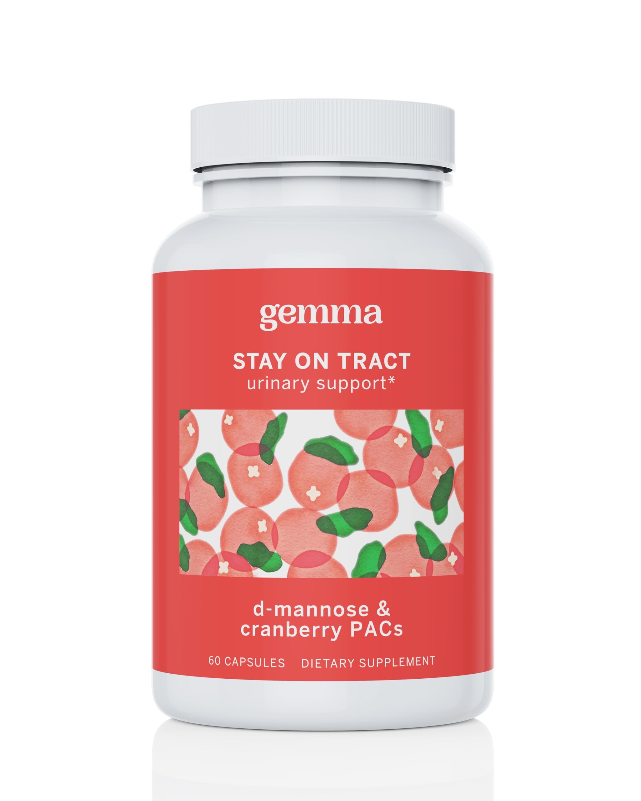 Gemma Stay On Tract Cranberry Supplement - Urinary Tract Support for Women - 36mg of Cranberry PACs and 1,000mg of D-Mannose 60 Count (Pack of 1)