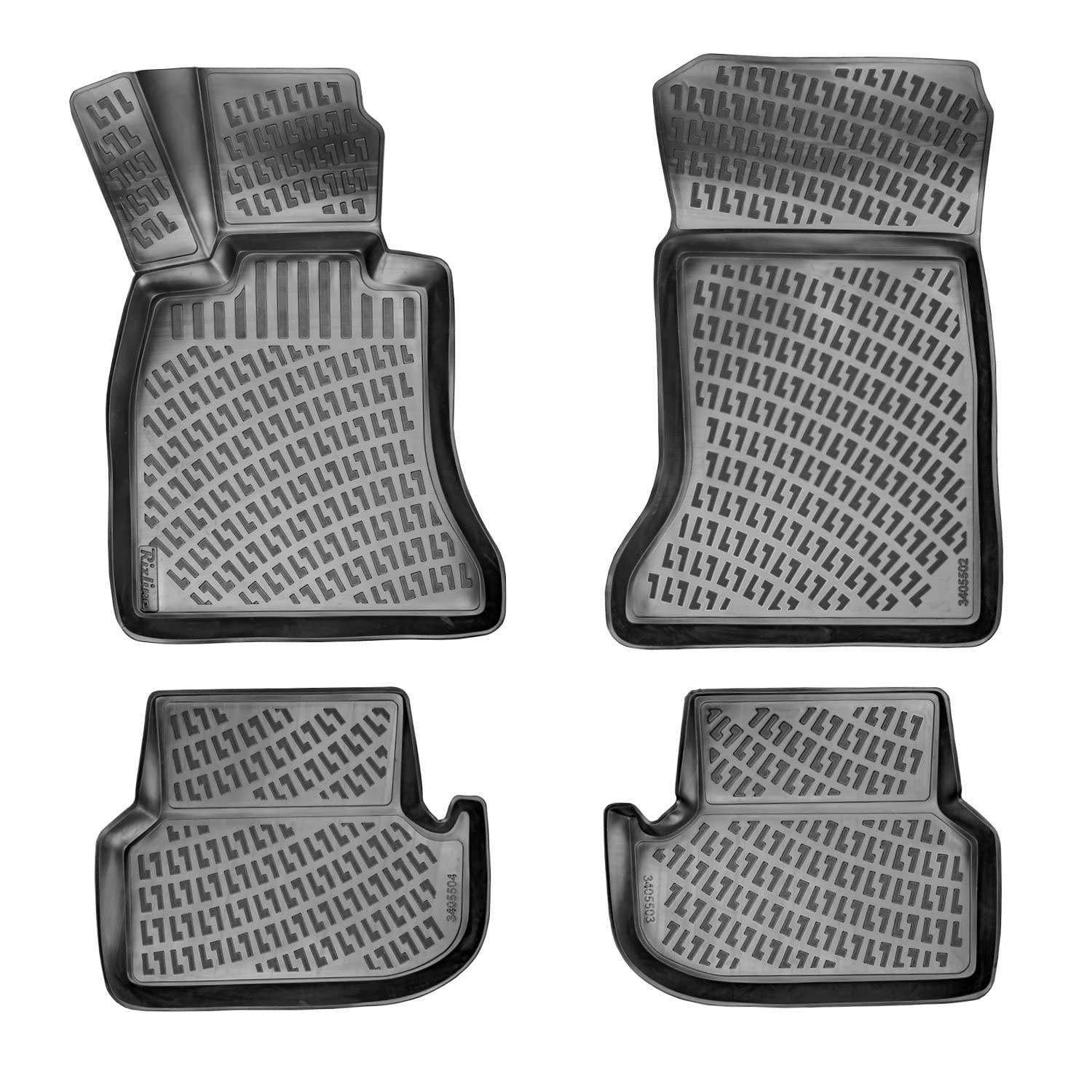 3D Gummimatten Set für BMW 5 (F10/F11) Facelift Baujahr 2013-2016 | Extra Hoher 5cm Rand Allwetter Auto Fussmatten I TPE Geruchlos rutschfest Fußmatten Zubehör