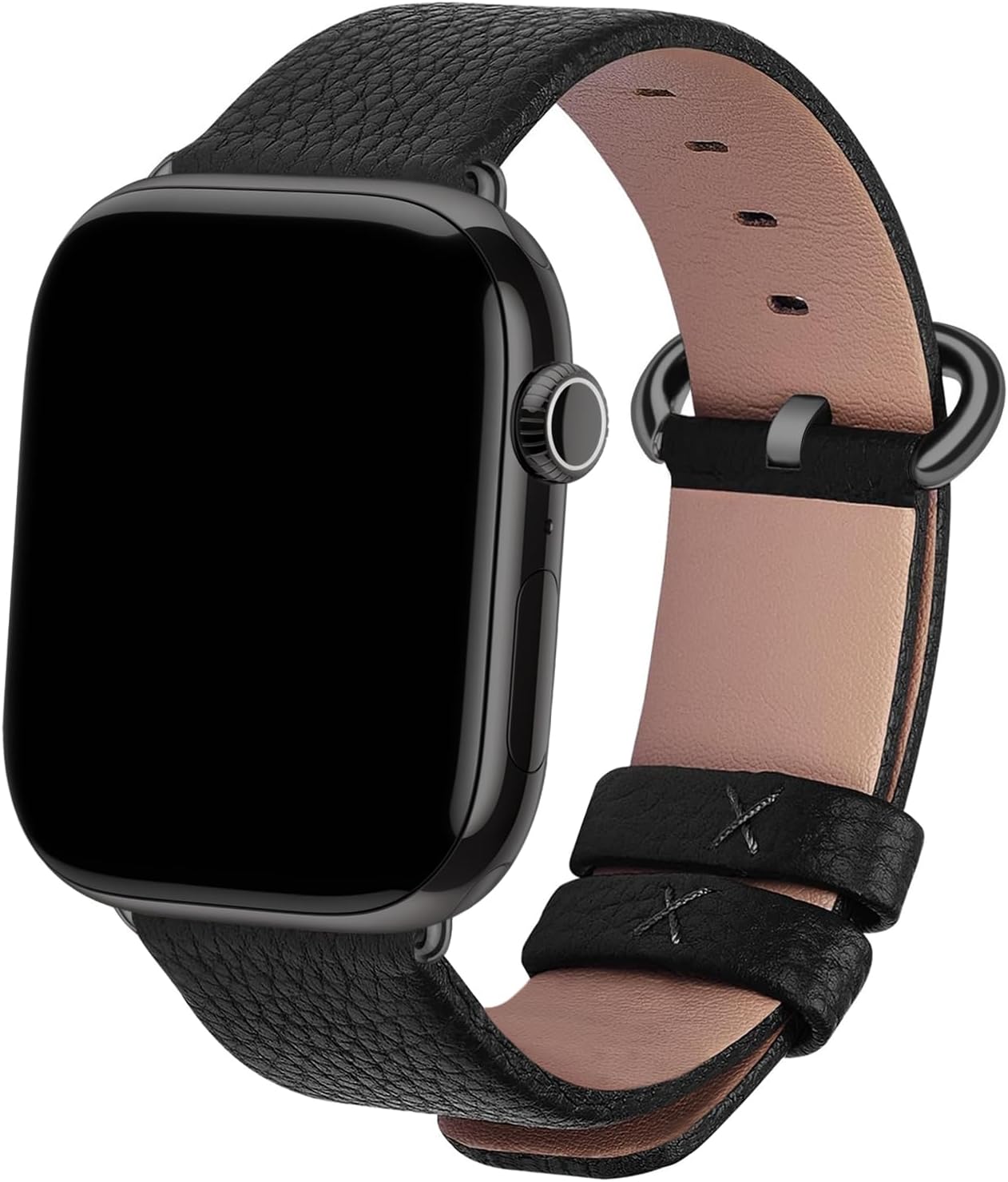 Fullmosa 15 Colors Leather Apple Watch Strap 38mm 40mm 41mm 42mm 44mm 45mm Compatible with Apple Watch Series SE 7 6 5 4 3 2 1