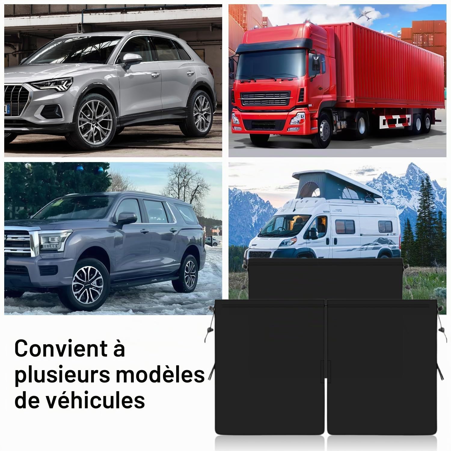5 Pièces Rideau Voiture Pare Soleil Voiture Accessoires Auto | Séparation d'Espace Protection de Confidentialité Installation Facile Démontable Isolation Thermique Universel pour Voitures