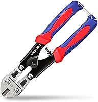 WORKPRO 8-Inch Mini Bolt Cutter - Spring Loaded Heavy Duty Wire Cable Snips with Anti-Slip Handles