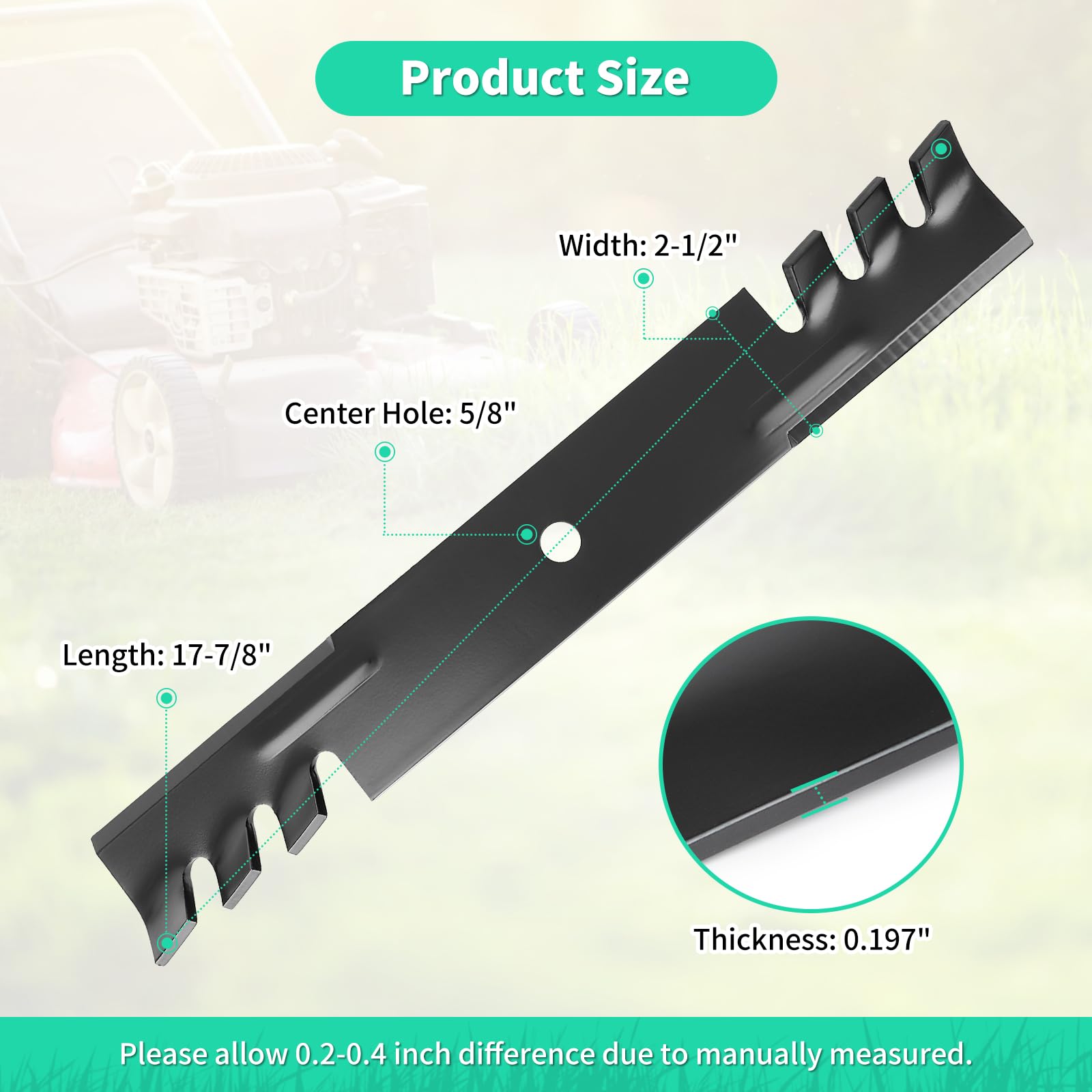 Paquete de 3 cuchillas para cortacésped 00273100 compatibles con tractor de cubierta Riens de 52 pulgadas, cuchillas de alta elevación 04916400 compatibles con cortacéspedes Gravely de 36