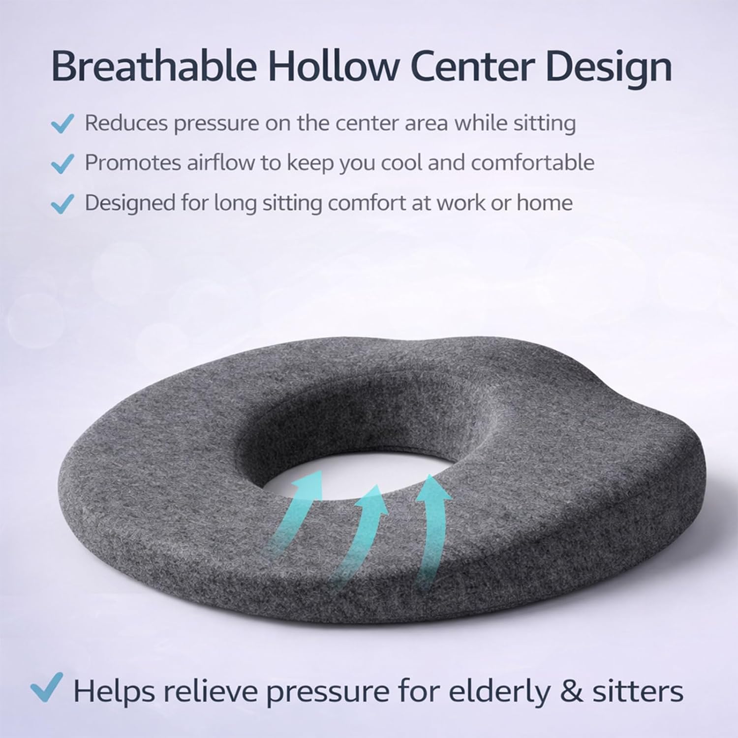 Bed Sore Pressure Relief Pillow, Donut Hole Pillow for Your Butt, Donut Pillow Cushion for Sitting and Sleeping, O-Shaped Tailbone Support Pillow, Cushion for Bed Sores on Buttocks