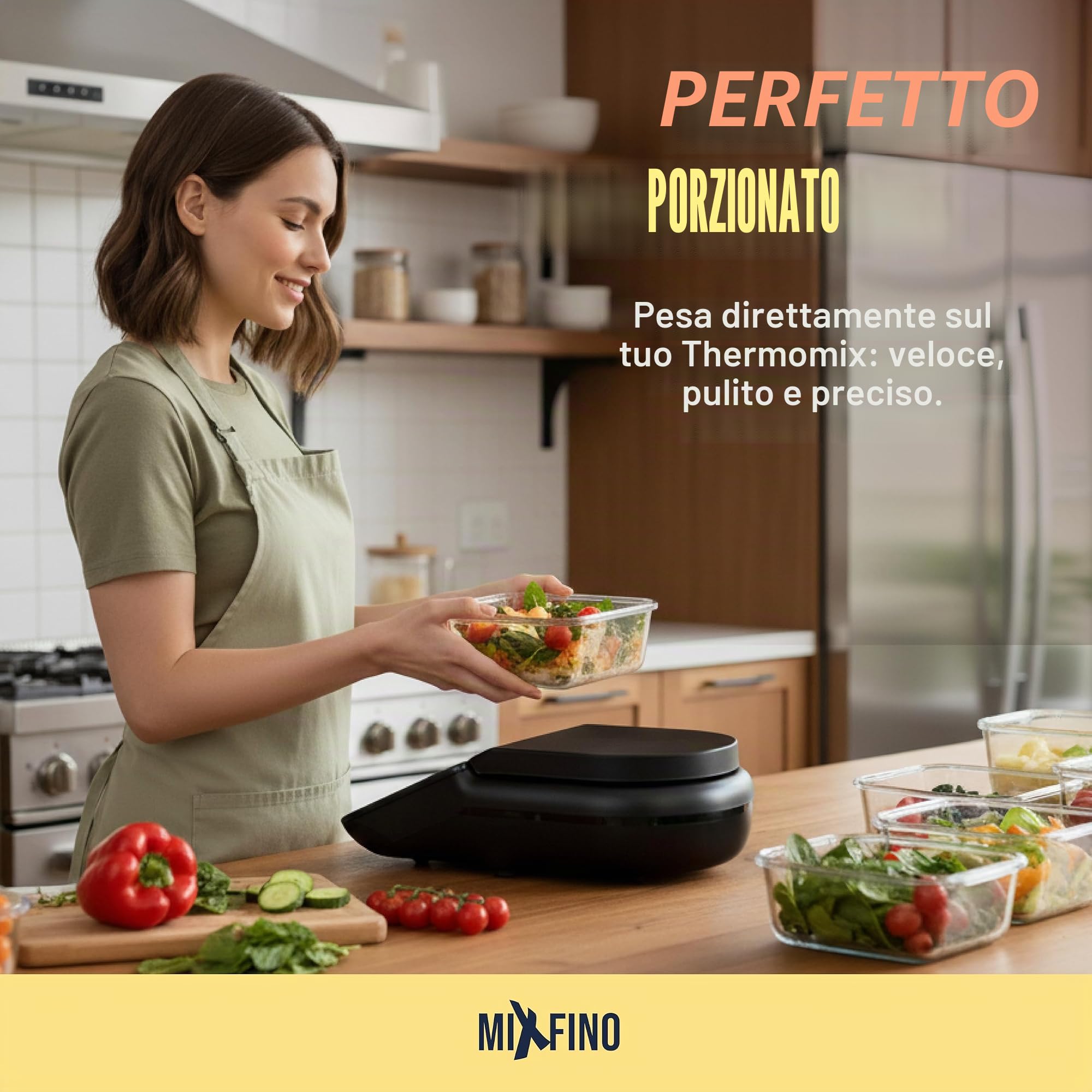 MixFino Base di Pesatura per Bimby TM7 – Bilancia senza Boccale | Il TM7 diventa bilancia a piattaforma al grammo · protegge l'innesto motore · ampia superficie ABS rigida · Made in Germany