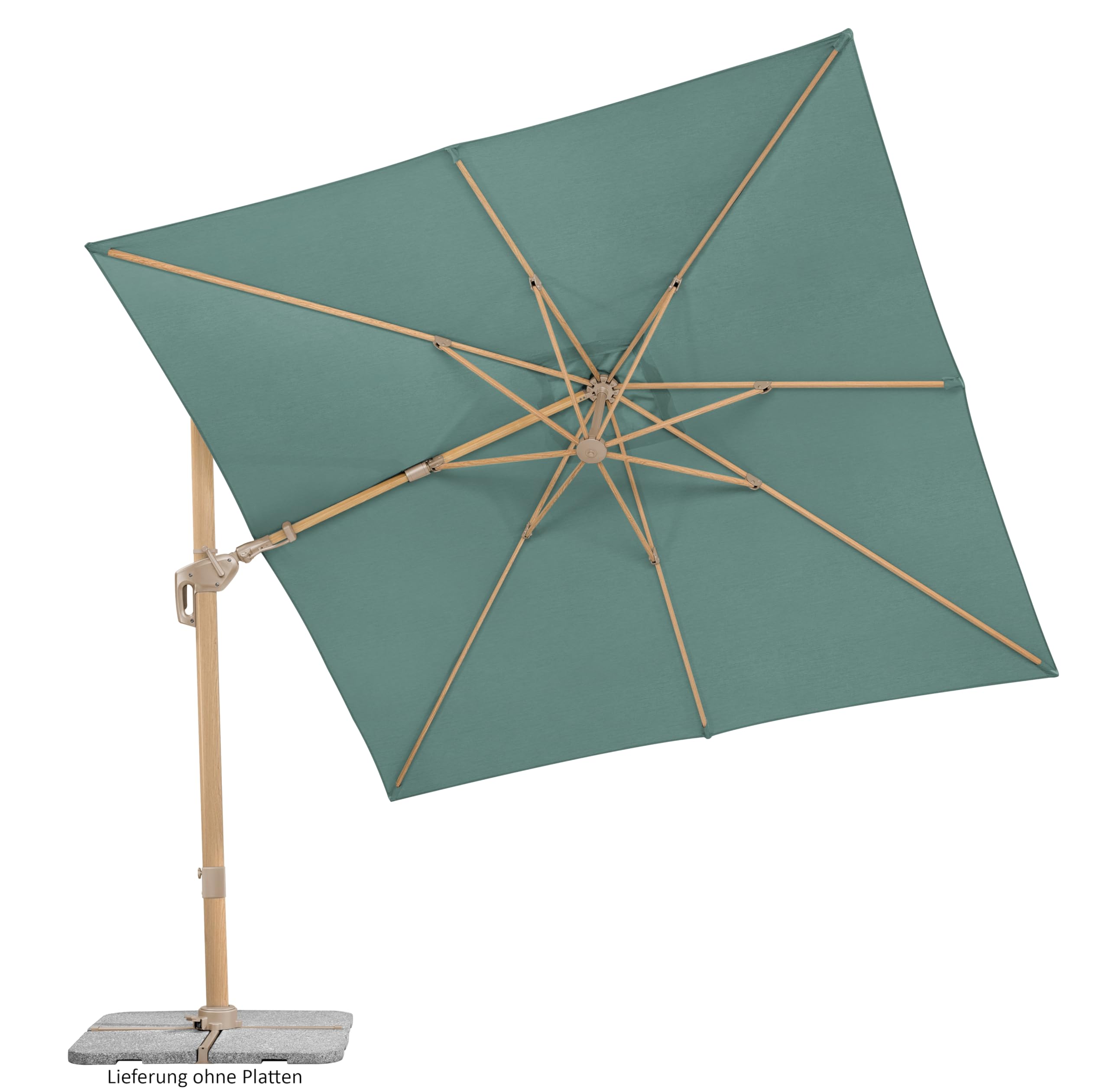 Rhodos Twist Loft, grün, 300 x 300 cm quadratisch, Gestell Alu/Stahl, Bespannung Polyester, 24,6 Kg