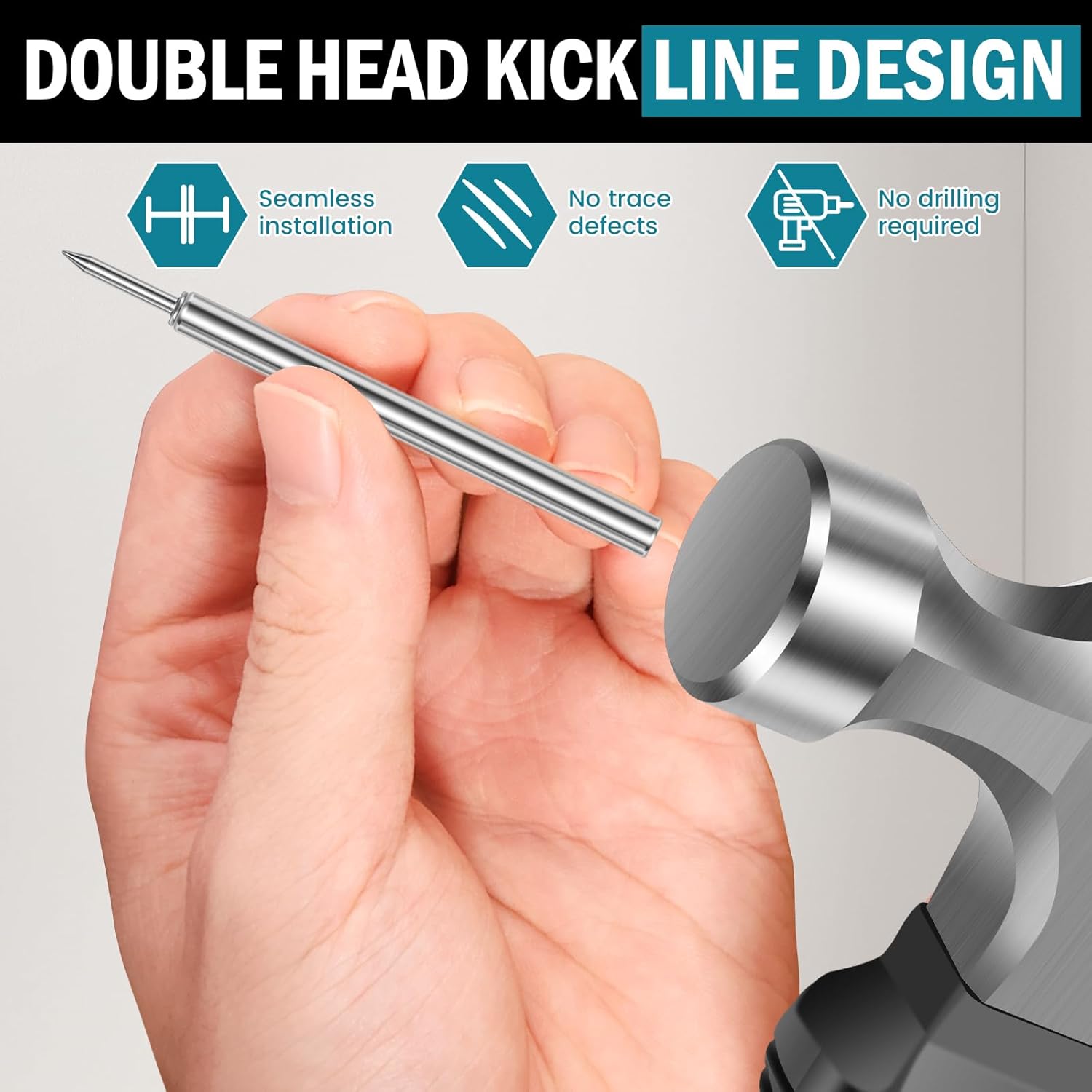 Metal Skirting Nail Set Versatile Easy Installation Baseboard Installation Trim Nail for Wall Board Baseball Cabinet