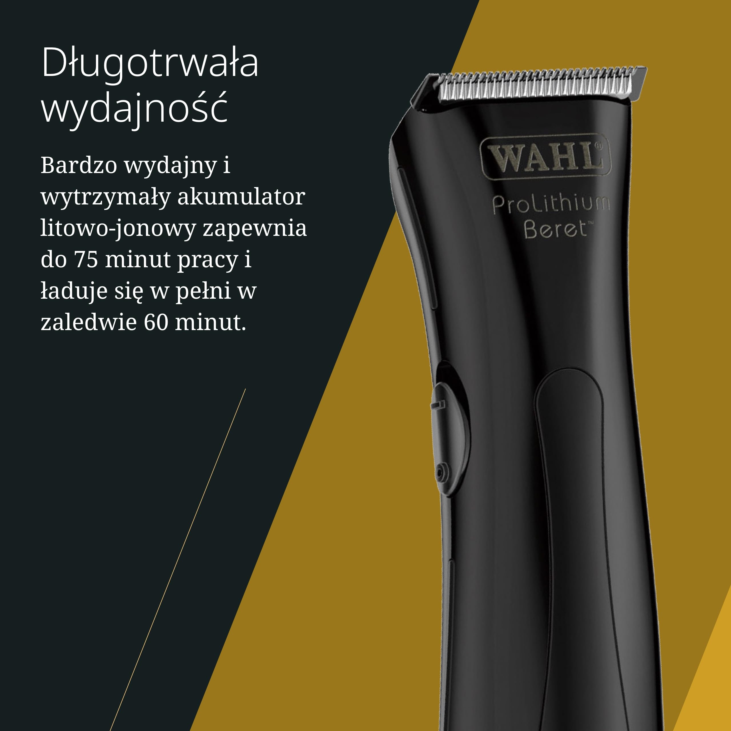 Wahl Stealth Beret Konturowy Trymer z Zestawem Ostrzy, Czarny | Konturowy Trymer Przewodowy i Bezprzewodowy z Zestawem Ostrzy, Cicha Praca, 4 Nasadki i do 75 Minut na Baterii