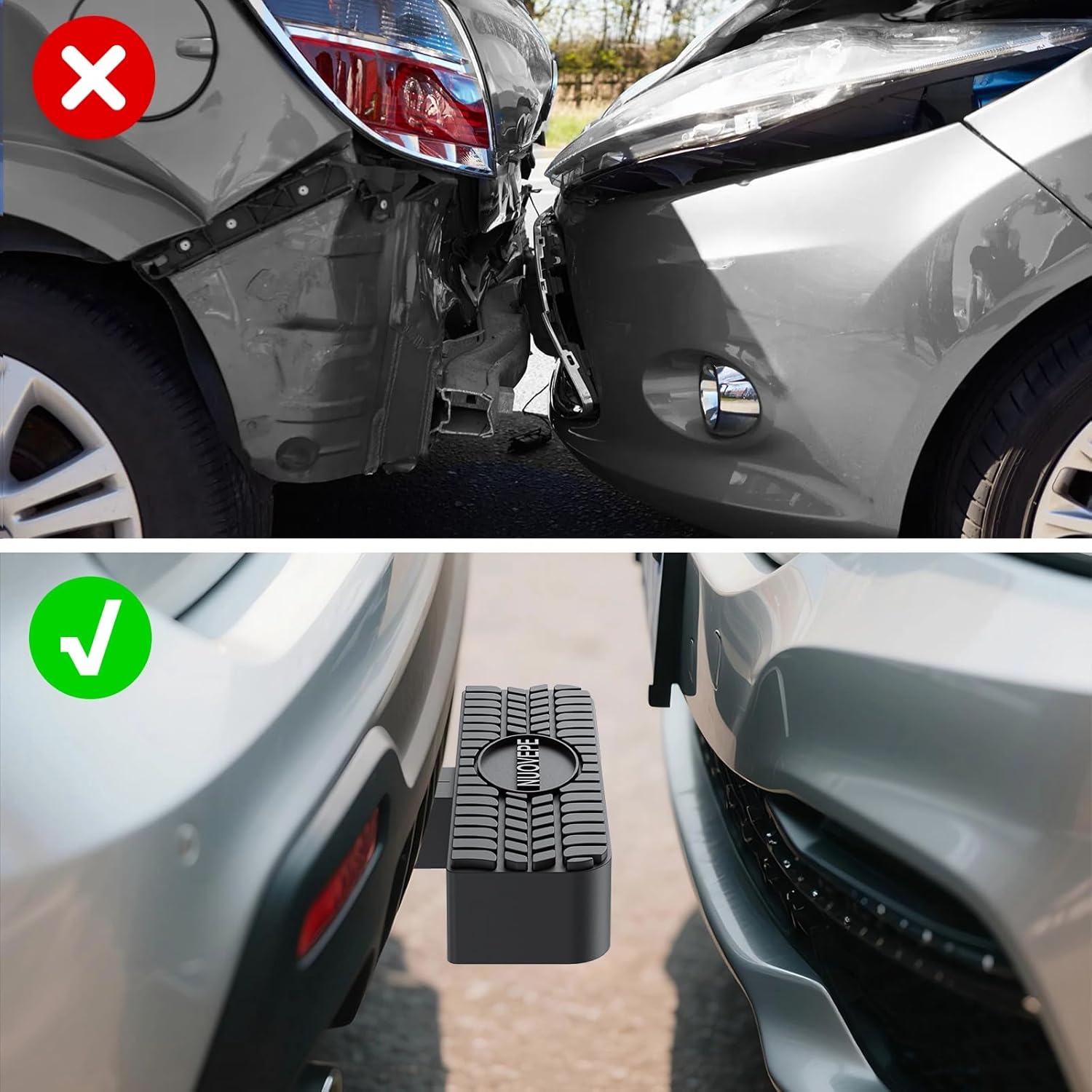 Hitch Step for 2 inch Receiver, Rear Bumper Guard Protector, Anti Slip, with Reflective Stickers and Pin Lock, for Trailer Tow SUV Pickup, Polymer Plastic, Black